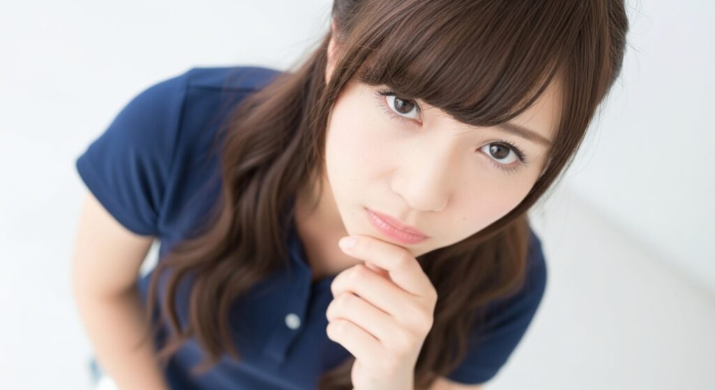 考えている女性の介護職員