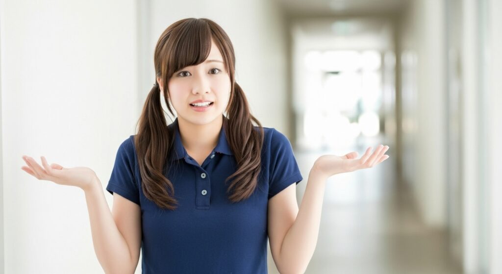 疑問に思っている女性介護職員