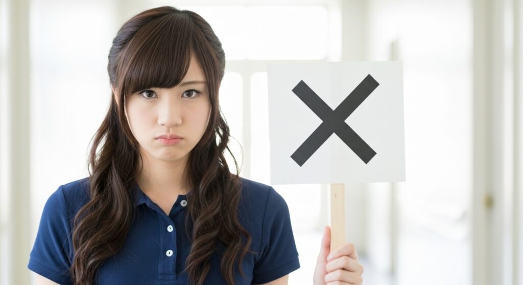 拒否反応を示している女性介護士