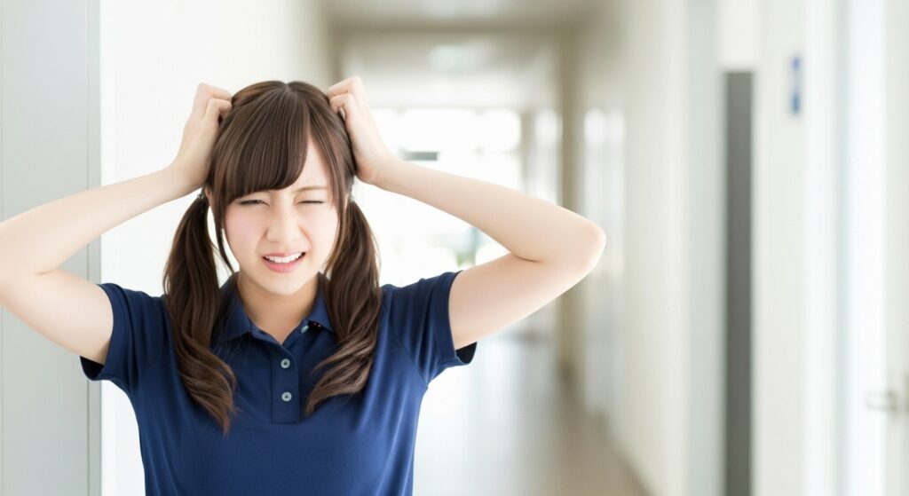 困っている女性の介護職員