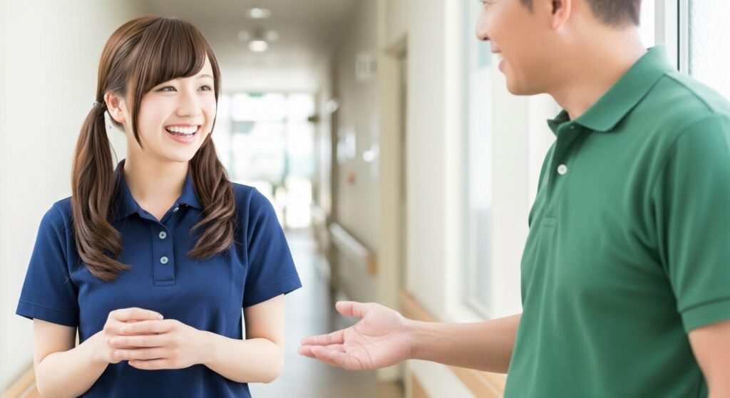 男性介護職員と女性介護職員