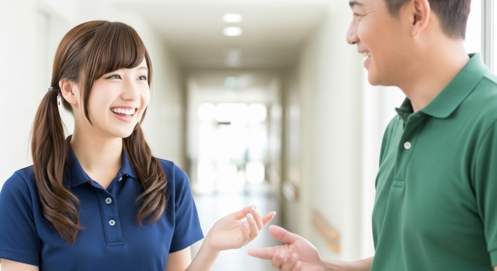 男性介護職員と女性介護職員