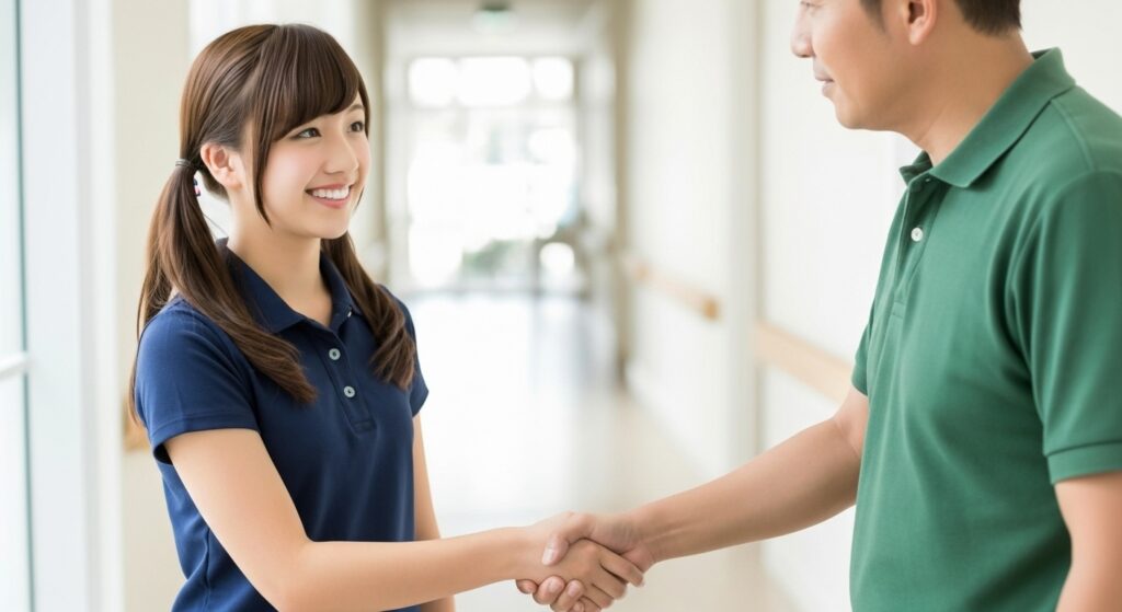 男性介護職員と女性介護職員