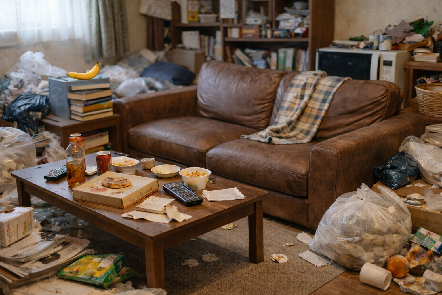 散らかった部屋