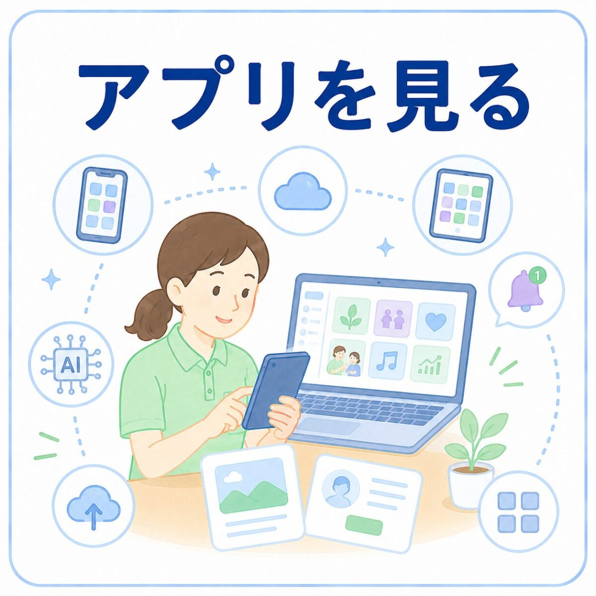 アプリを見る