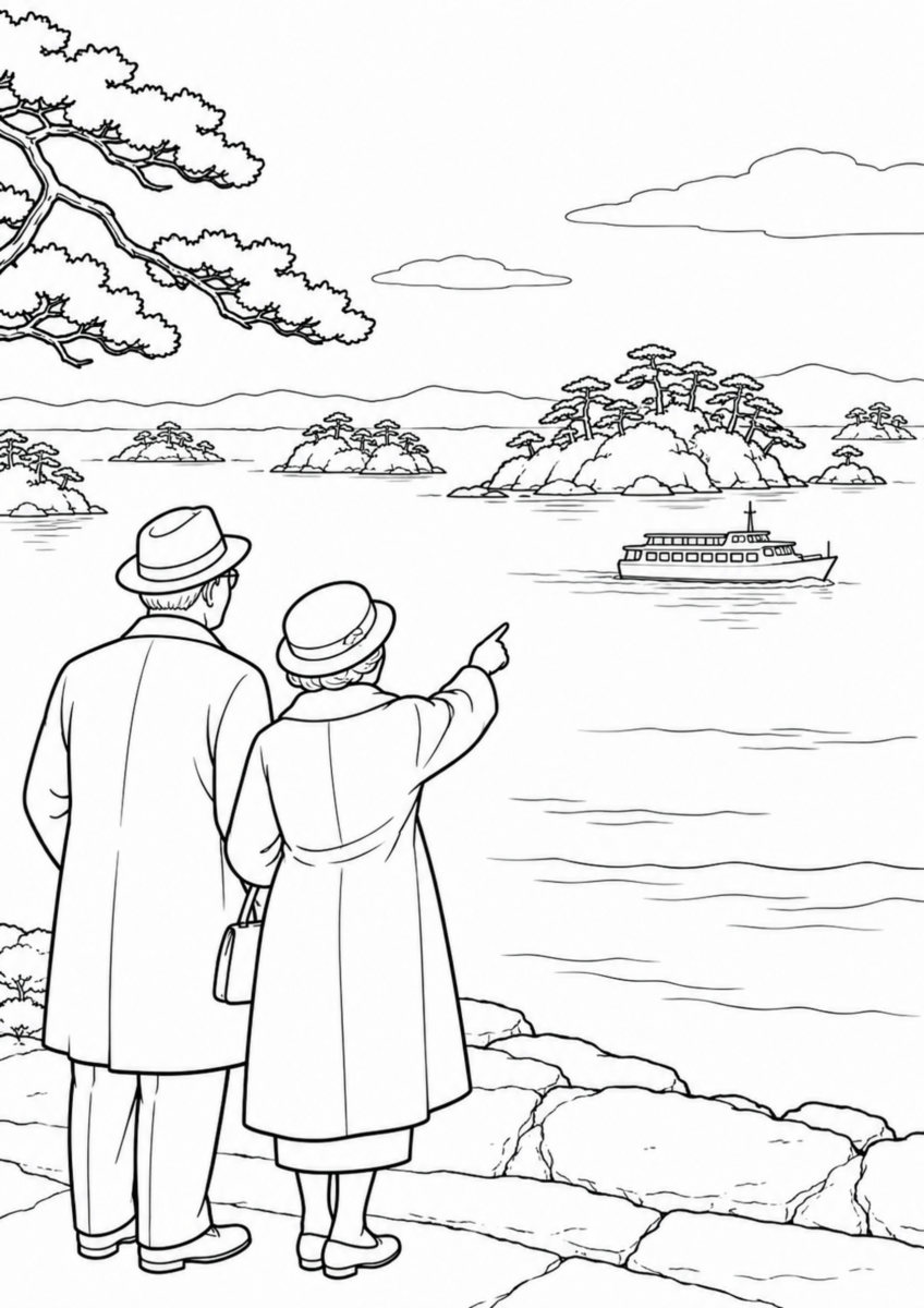 【昭和30年代】松島の塗り絵