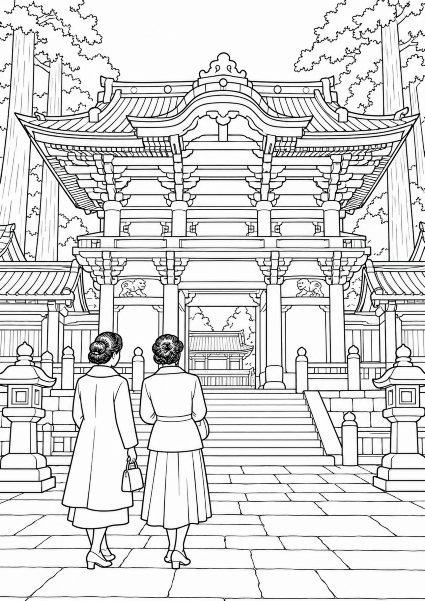 【昭和３０年代】日光東照宮の塗り絵