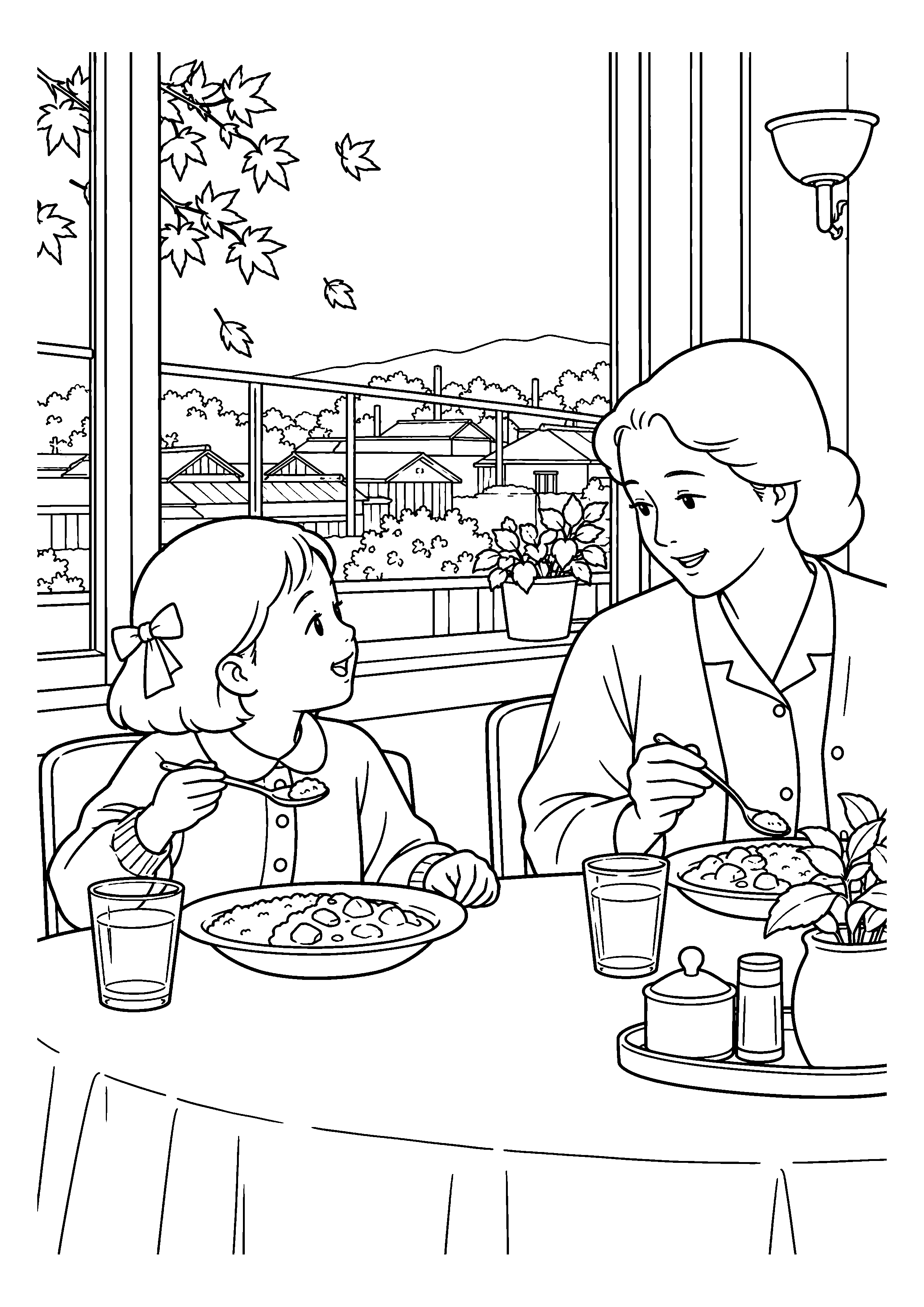 【11月】デパートの大食堂の塗り絵