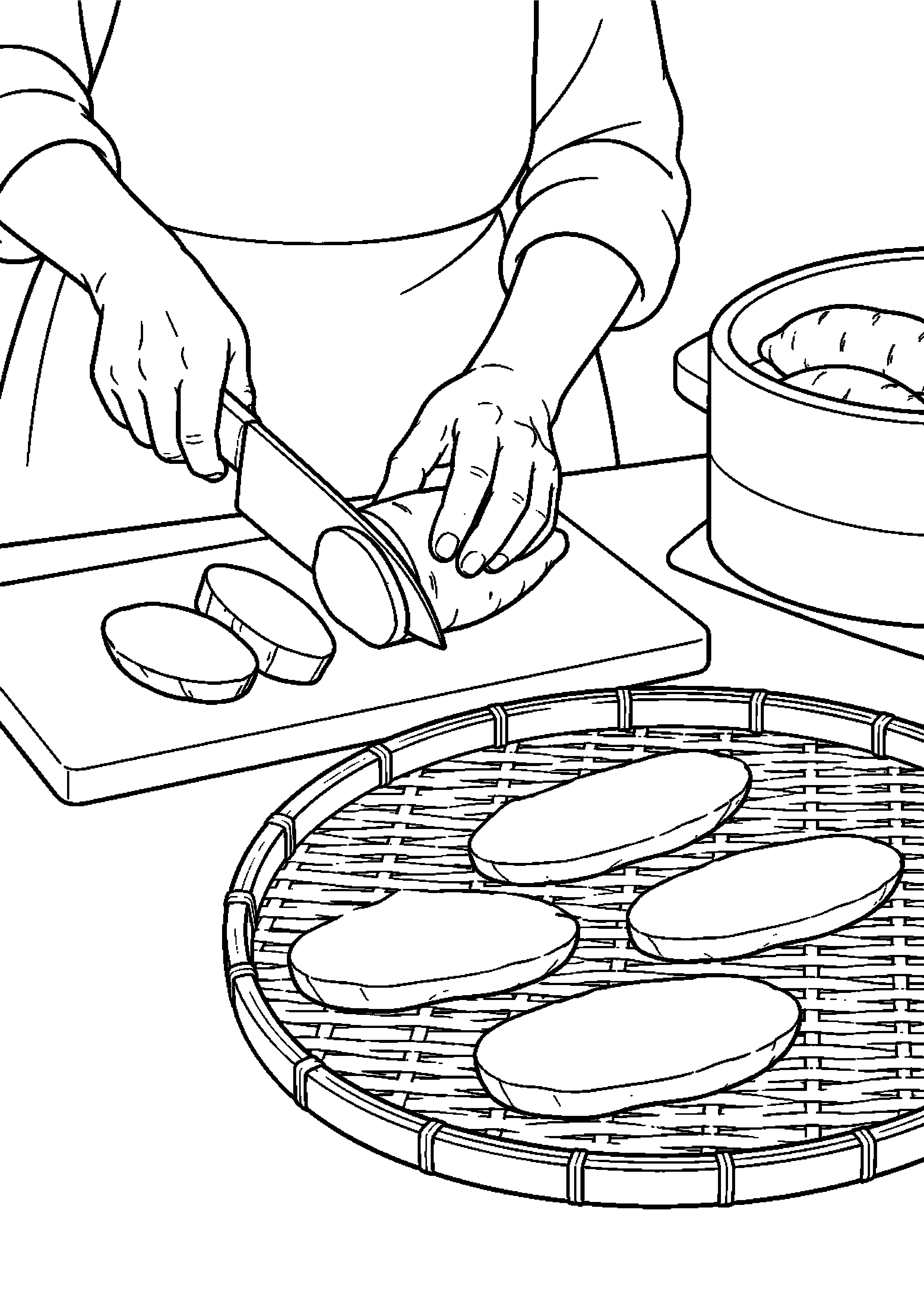 【１１月】干し芋作りの塗り絵