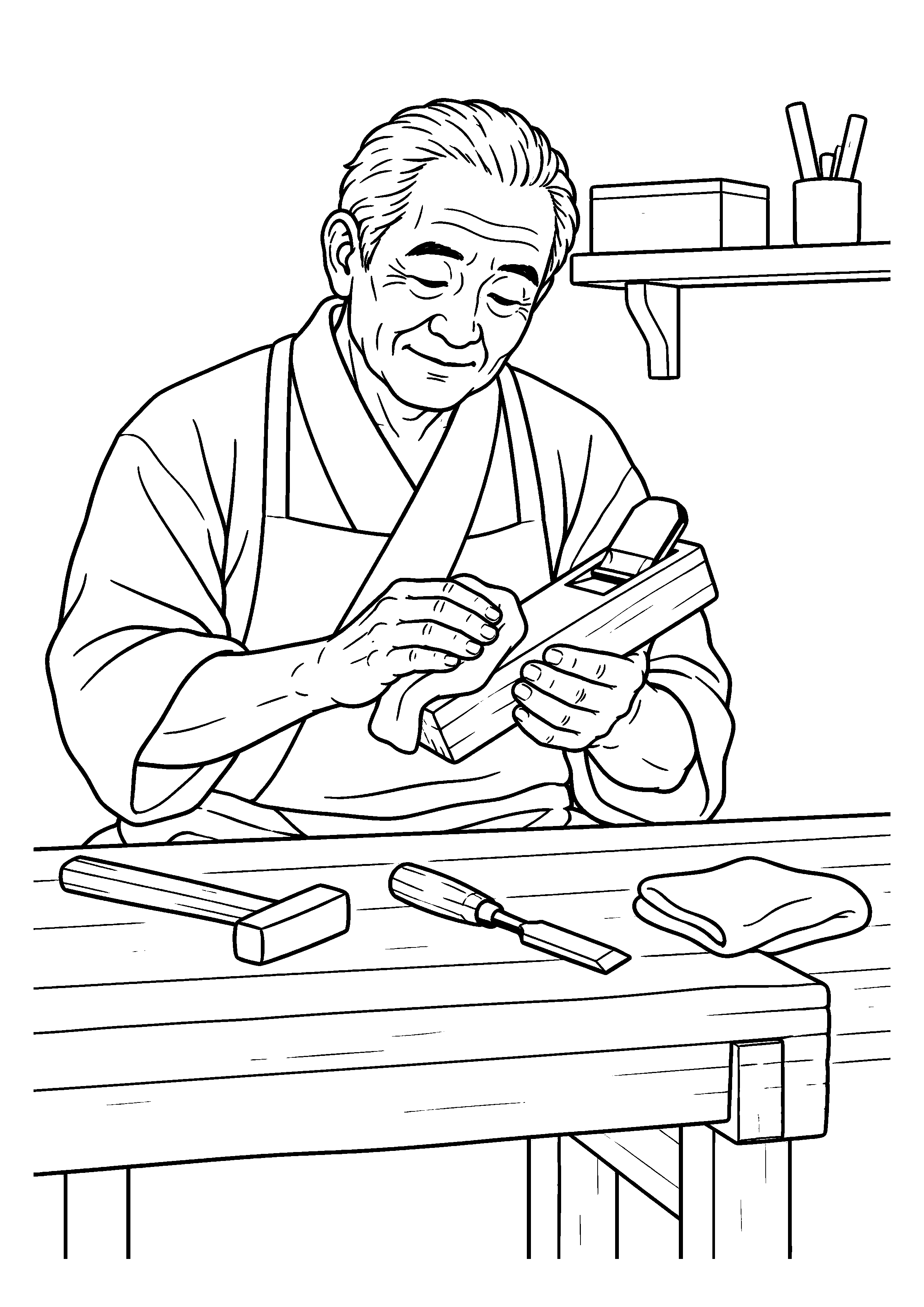 【11月】仕事道具の手入れの塗り絵