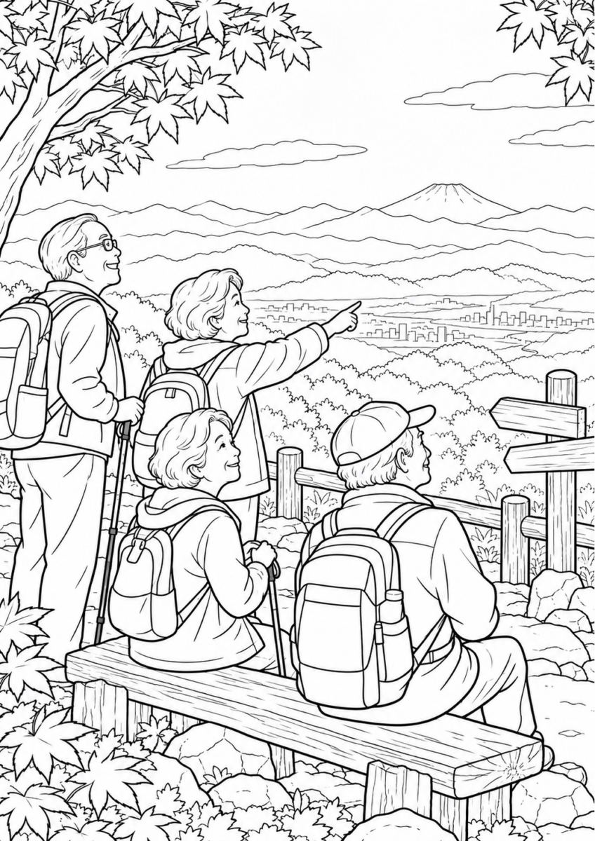 【10月】高尾山の秋の塗り絵