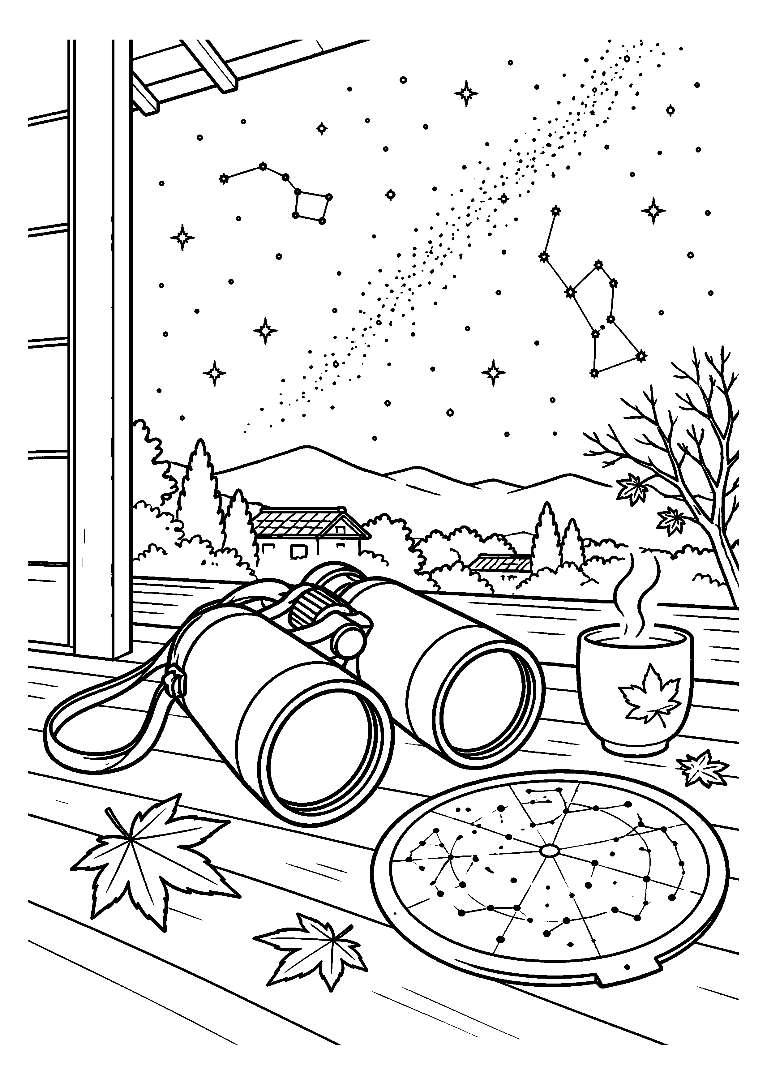 【11月】星空観察の塗り絵