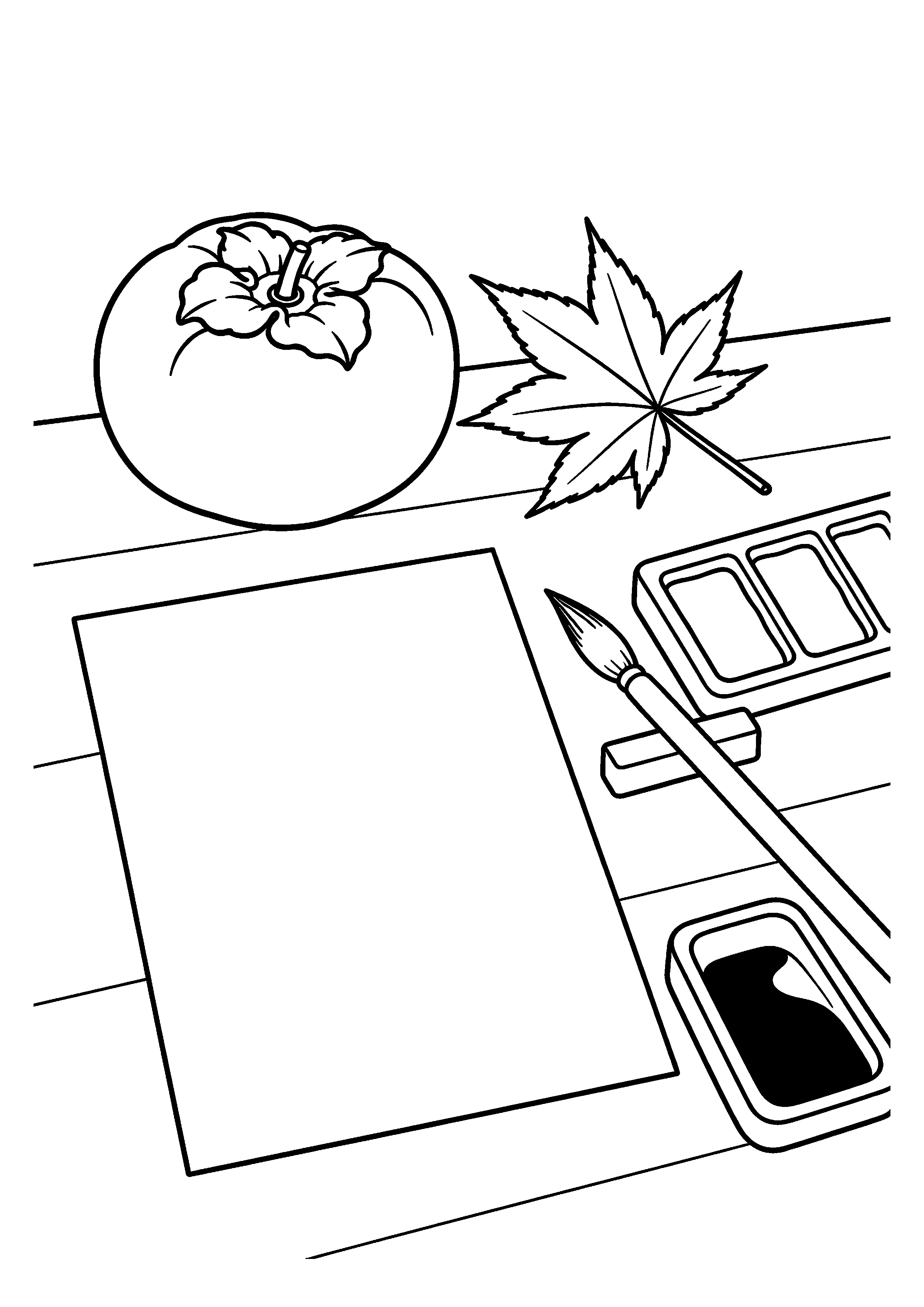 【１１月】秋の絵手紙の塗り絵