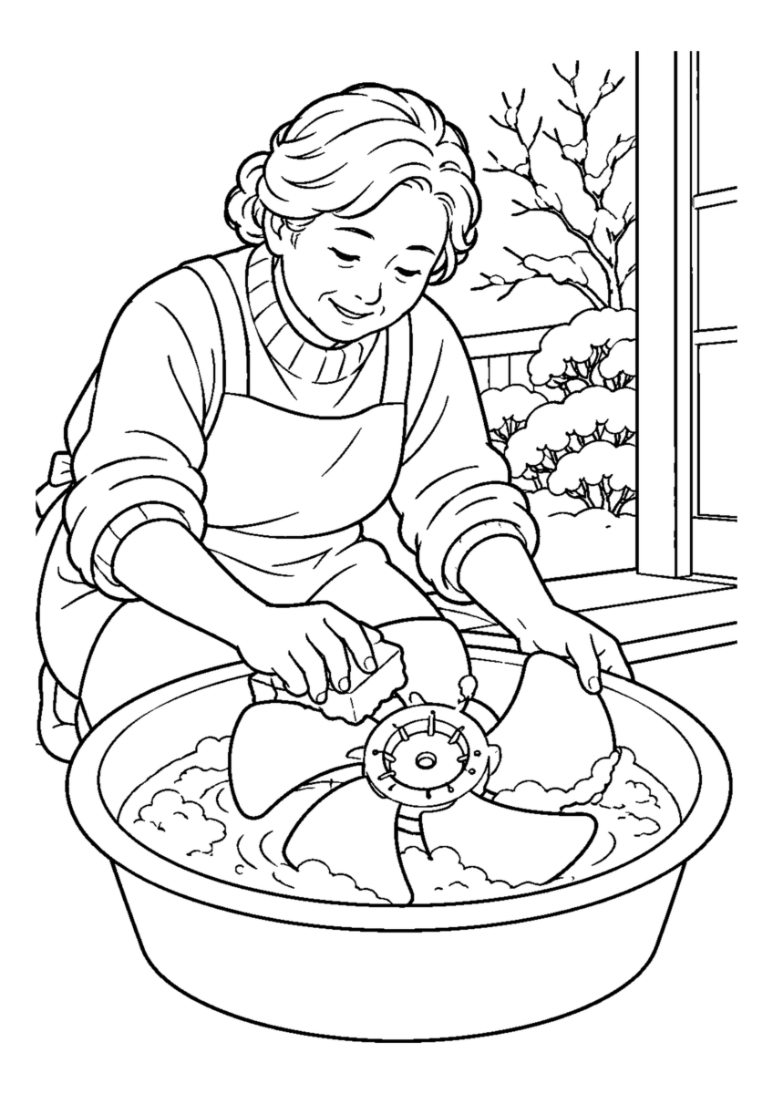 【１２月】換気扇を洗うの塗り絵
